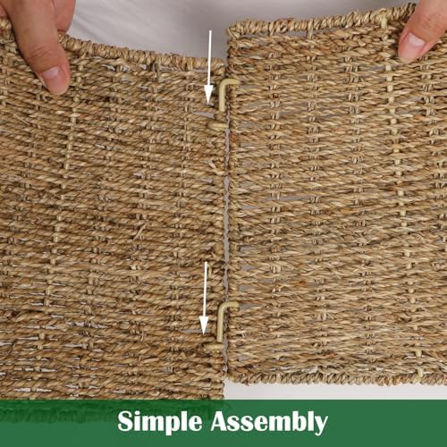 Blissun Christmas Tree Collar, 26.8" Rattan Farmhouse Christmas Tree Ring, Natural Woven Rustic Christmas Tree Skirt (Nature, X-Large) - Image 3