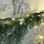 6 Ft Christmas Pine Garland - Artificial Pine Greenery Garland with Lights for Christmas Table Fireplace Wall Home Decoration - Image 2