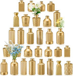 Yaomiao 30 Pcs Glass Bud Vases Centerpieces, Gold Series by Yaomiao