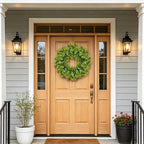 28'' Boxwood Wreath for Front Door, Spring Wreaths for Outdoor Indoor Decor - Image 4