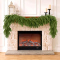 2 Pcs 6ft Christmas Artificial Norfolk Pine Garland, Real Touch Winter Greenery Garland for Fireplace, Mantle, Table, Stairs, Indoor Outdoor Christmas Decorations (2Pcs, 6ft) by Unknown