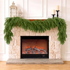 2 Pcs 6ft Christmas Artificial Norfolk Pine Garland, Real Touch Winter Greenery Garland for Fireplace, Mantle, Table, Stairs, Indoor Outdoor Christmas Decorations (2Pcs, 6ft) by Unknown