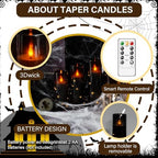 kakoya Flameless LED Candles with Timer 5 Pc Flickering Flameless Candles for Romantic Ambiance and Home Decoration Stable Acrylic Shell,with Embedded Star String,Battery Operated Candles（Black） - Image 2