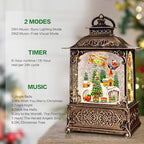 Christmas Snow Globes Lantern with Music, Winter Village Scene Snow Globes with Swirling Glitter Effects, USB/Battery Powered with 6-Hour Timer, Christmas Decorations - Image 3