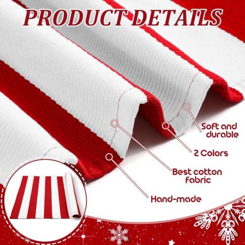 Honoson 2 Pcs Merry Christmas Welcome Door Mat with Red White Striped - Image 3