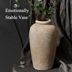 Emotionally Grounded Vase, Vaseking Large Ceramic Rustic Vase, 11 inch Minimalist Decorative Farmhouse Tall Vases for Home Decor, Living Room, Enterway, Table Decoration, Brown - Image 3
