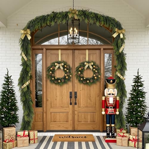 N&T NIETING 6FT Christmas Norfolk Pine Garland Real Touch Pine Artificial Faux Greenery Garlands Winter Christmas Garland for Table Mantle Fireplace Holiday Indoor Outdoor Xmas Decorations (6 Pcs) - Image 5