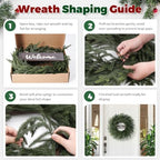 26" Christmas Norfolk Pine Wreath for Front Door (1, Wreath with Sign) - Image 6