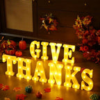 Aurelema 10 Pcs Give Thanks LED Letter Light Sign Battery Powered - Image 4