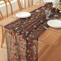3pcs Black Embroidery Daisy Fall Table Runner 10ft Florals Seasonal Tulle Table Runner Holiday Kitchen Dining Table Decoration for Home Party Indoor by Unknown