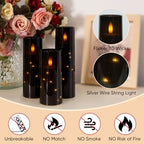Raycare 9 Pcs Black Halloween Flameless Pillar Candles with Remote Timer - Image 6