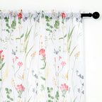 youleyar Floral Curtains 72 Inches Long for Living Room 2 Panels Printed Pattern Curtain Rod Pocket Spring Summer Watercolor Flowers/Leaves Window Drapes for Girls Bedroom, 52" W x 72" L - Image 3