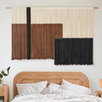 Macrame Wall Hanging Large Dip Dyed Brown Boho Fiber Art Decor 57"W*35"L - Image 3