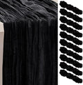 10 Pack Black 35x120 Inch Cheesecloth Table Runner by SuBleer