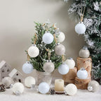 24 Pcs Neutral Textured Sugar Christmas Ornaments 2.36'' Cream Beige White - Image 6