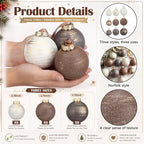 Yunlly 36 Pcs Neutral Christmas Ornaments Bulk Farmhouse Xmas Tree Decor - Image 3