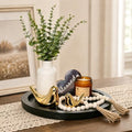 Rustic Modern Farmhouse Decor Set of 7 for Home Decor Living Room, Kitchen Counter, or Coffee Table Centerpieces Decor, Wood Round Decorative Tray Gifts for Women Men by ZENLIV