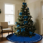 HyDren 84 Inch Velvet Christmas Blue Tree Skirt (Classical Style) - Image 6