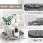 AHM10-Inch Gray Marble Lazy Susan with Silver Iron Frame - Image 5