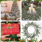 Christmas Placemats Set of 6 Artificial Powder Snow Wreath Charger - Image 5