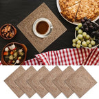 Craft Trade Braided Jute Placemats, Set of 6, 13x13 Inch Square Natural Fiber Dining Table Mats, Heat Resistant & Eco-Friendly Farmhouse Decor, Natural by CraftTrade