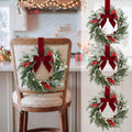 Riceshoot 12" Small Christmas Wreath for Chair Mini Cabinet Wreath with Bow by Zuqqaaoor