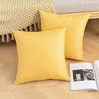 Kevin Textile Outdoor Waterproof 24”x24” Pillow Covers 2 Pack, Yellow - Image 4