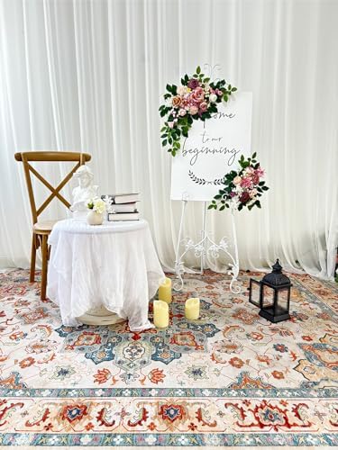Odouzy Pack of 2 Wedding Arch, Artificial Flowers, Wedding Decor，Flower Garland Be Suited to Banquet, Party, Reception Entrance Welcome Sign and Background Decoration (Dusty Pink)… - Image 2