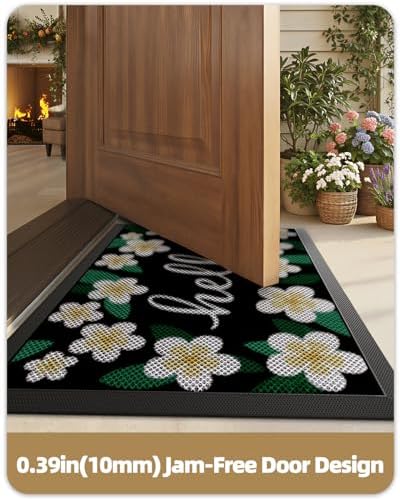 Color&Geometry Outside Welcome Front Door Mat, 32"x48" Pastel Floral - Image 6