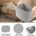 3 Pack Woven Baskets,Storage Baskets for Shelves with Handles - Image 3