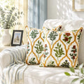 Alysheer Floral Decorative Embroidered Throw Pillow Cover 18"x18", 2pcs Red by Alysheer