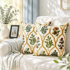 Alysheer Floral Decorative Embroidered Throw Pillow Cover 18"x18", 2pcs Red by Alysheer