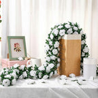 Suncalla 30 Pcs 246ft Flower Garland Artificial Vine with Green Leaves Hanging Fake Flower Vines Ivy Garlands Wall Garden Decor for Room Wedding Birthday Arch Decor (White) - Image 3