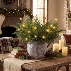 Seematn 20 Pcs LED Christmas Branches Battery Operated Norfolk Pine Picks by Seematn