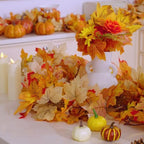 CQURE 3 Pack Fall Leaf Garland with Lights,17.7Ft 60LED Fall Decorations Maple Leaves String Lights, Artificial Autumn Garland for Thanksgiving Halloween Harvest Home Party - Image 7