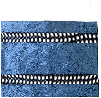 HeMiaor Placemats Blue Set of 4 Velvet with Shining Bling Sequins for Christmas Wedding Thanksgiving Day Dinner Table Decoration(12x16-inches) - Image 4