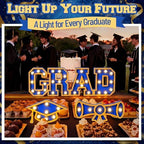 Novabright 3 Pcs Blue Graduation Light up Signs 2026, Wooden with LED - Image 5