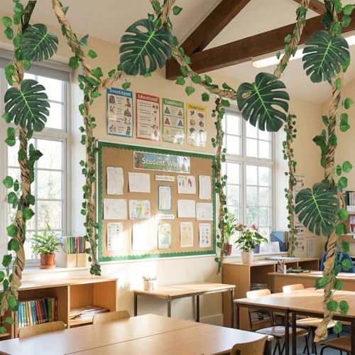2 Set Jungle Theme Party Decoration Vine for Classroom,Modern - Image 6