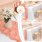 12 Pack Coral Cheesecloth Table Runner,20x120 in Table Runner - Image 6