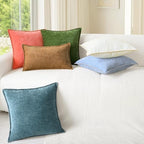CaliTime Decorative Couch Throw Pillow Covers 24 X 24 Inches Smoke Blue - Image 4