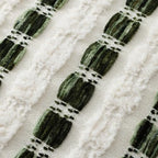decorUhome Chenille Tufted Stripe Throw Pillow Covers 20x20 Set of 2 Green - Image 3