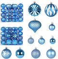 Christmas Tree Ornaments Balls Set, 48 Pcs Shatterproof Plastic Xmas Tree Decorative Baubles Hanging Ornaments for Holiday Wedding Party Home Decoration, Lake Blue by Unknown