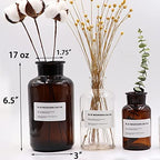 TOPZEA Set of 8 Amber Glass Vase, 17oz Boho Flower Vase Bud Vases Decorative Brown Medicine Glass Bottles Vintage Small Apothecary Jars for Home Décor, Dining Table, Wedding Centerpiece, Bridal Shower - Image 2
