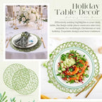 Geosar Round Woven Placemats Bulk Rustic Paper Braided Placemats Boho Natural Non Slip Heat Resistant Table Mats for Wedding Party, Dinner Table Centerpiece Decoration, 13 Inch (Green,24 Pcs) - Image 6