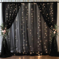 20x10ft Black Tulle Backdrop Curtain with Lights String for Parites, Sheer Backdrop Curtains for Wedding Baby Shower Birthday Party Photo Shoot Decorations by Partisky