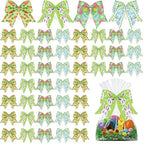 Daifunli 48 Pcs 6 Inch Easter Bows for Wreath Easter Bunny Egg Bows Bulk for Gift Wrapping Holiday Basket Ornaments Party Decor by Huiinen