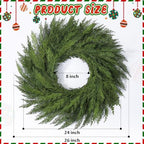 26’’ Large Real Touch Christmas Wreath, Artificial Cedar Wreath for Door - Image 4