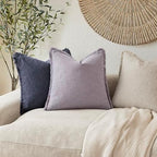 Foindtower Decorative Linen Fringe Throw Pillow Covers 26×26 Light Purple - Image 5