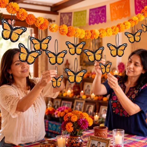 HunnmingRe 16 Pcs Monarch Butterfly Decorations, Dia De Los Muertos Decor - Image 5