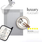 LEXMORE PlaceMats Set of 12 Vinyl/Plastic Woven Place Mats for Kitchen Table Indoor/Outdoor Washable PlaceMat Wipeable Dining Table Mats(Silver Cube) - Image 2